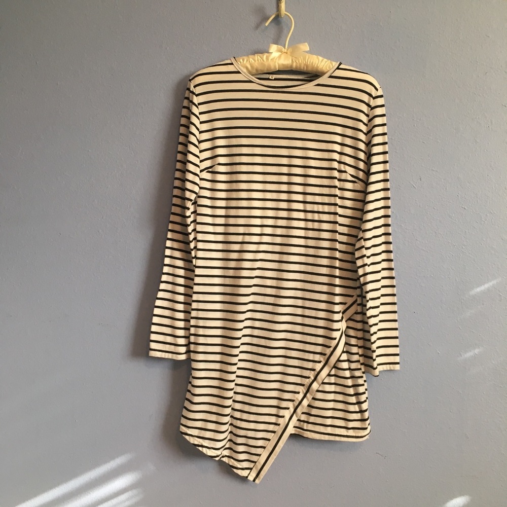 Asymmetric long sleeve dress